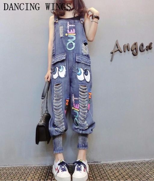 female denim jumpsuits fashion sequins cartoon letters hole bib pants casual loose harem pants women denim overalls, Black;white
female denim jumpsuits fashion sequins cartoon letters hole bib pants casual loose harem pants women denim overalls, Black;white