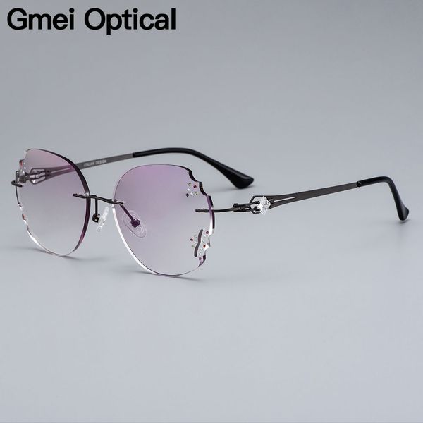 gmei optical fashion alloy women rimless glasses frame with round diamond trimming cut gradient tinted plano lenses z2876, Black
gmei optical fashion alloy women rimless glasses frame with round diamond trimming cut gradient tinted plano lenses z2876, Black