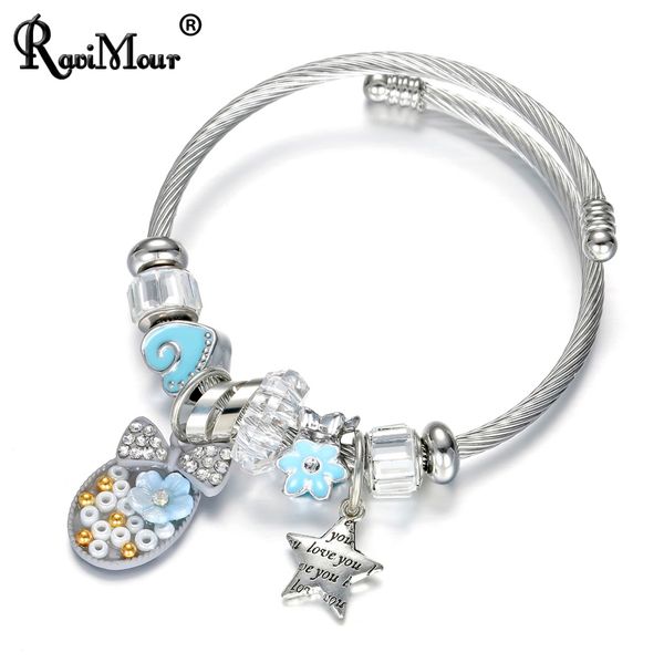 ravimour diy stainless steel bangles for women fashion jewelry gift for girls flower star carved letter love silver bracelets, Black
ravimour diy stainless steel bangles for women fashion jewelry gift for girls flower star carved letter love silver bracelets, Black