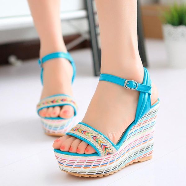 shoes woman sandals vintage weave wedges shoes for women platform sandals thick bottom buckle strap roman 2020, Black
shoes woman sandals vintage weave wedges shoes for women platform sandals thick bottom buckle strap roman 2020, Black