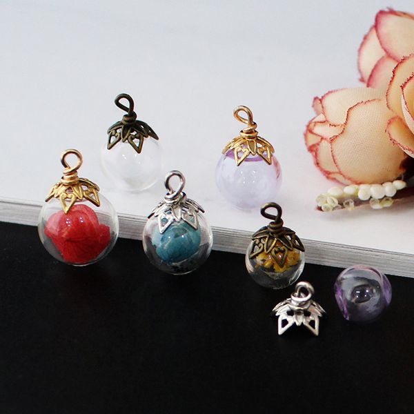 4pcs mini empty clear glass globe hollow glass ball vials pendant charms pendants diy necklace accessories, Bronze;silver
4pcs mini empty clear glass globe hollow glass ball vials pendant charms pendants diy necklace accessories, Bronze;silver