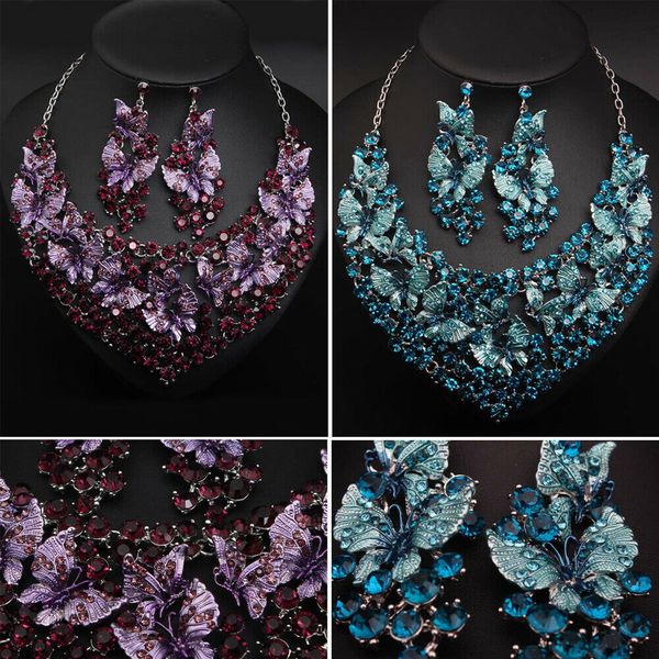 earrings & necklace fashion crystal butterfly painting bridal set party jewelery sets evening wedding for women girl gifts vintage, Silver
earrings & necklace fashion crystal butterfly painting bridal set party jewelery sets evening wedding for women girl gifts vintage, Silver