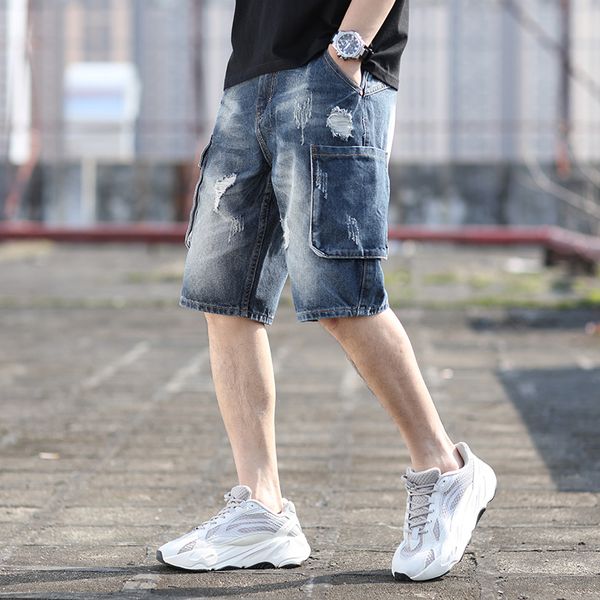 men's cargo jeans with pocket hight waist ripped shorts cargo pants destroyed streetwear straight leg jeans for men summer new, Blue
men's cargo jeans with pocket hight waist ripped shorts cargo pants destroyed streetwear straight leg jeans for men summer new, Blue