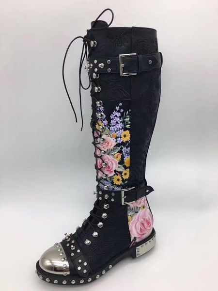 factory real pics spikes lace up embroidery womens knight boots flat heel real leather lace up motorcycle boot, Black
factory real pics spikes lace up embroidery womens knight boots flat heel real leather lace up motorcycle boot, Black