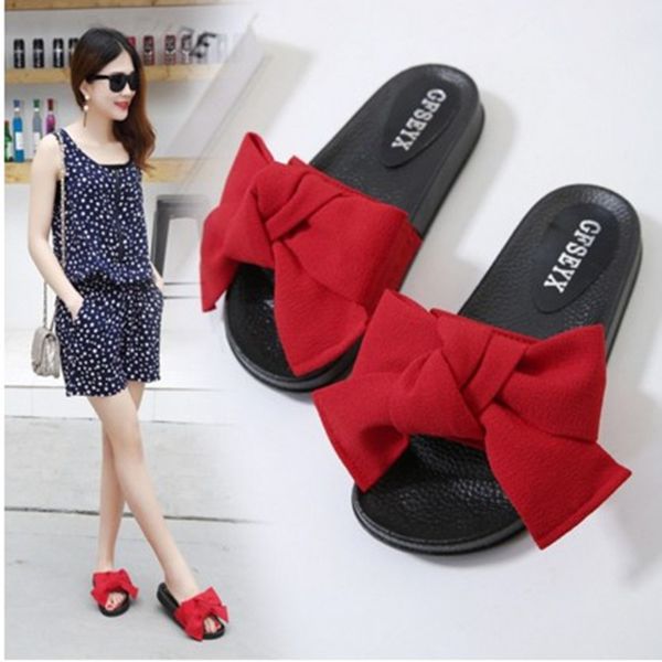 casual fashion slippers outdoor butterfly-knot solid flat slides summer leisure anti-slip shoes, Black
casual fashion slippers outdoor butterfly-knot solid flat slides summer leisure anti-slip shoes, Black