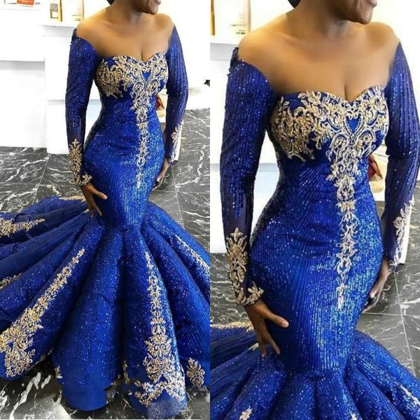 royal blue mermaid prom dresses 2019 long sleeve evening gowns plus size lace applique ruffle beads robes de soirée special occasion dress, Black
royal blue mermaid prom dresses 2019 long sleeve evening gowns plus size lace applique ruffle beads robes de soirée special occasion dress, Black