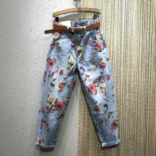 flower jeans woman 2020 spring new high-waist loose-fit pants personality printed denim harem pants women's jeans jean femme, Blue
flower jeans woman 2020 spring new high-waist loose-fit pants personality printed denim harem pants women's jeans jean femme, Blue