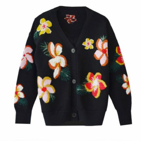 womens designer knit cardigan floral print sweaters for youth girls casual embroidered v-neck single-breasted long sleeves coat 2020, White;black
womens designer knit cardigan floral print sweaters for youth girls casual embroidered v-neck single-breasted long sleeves coat 2020, White;black
