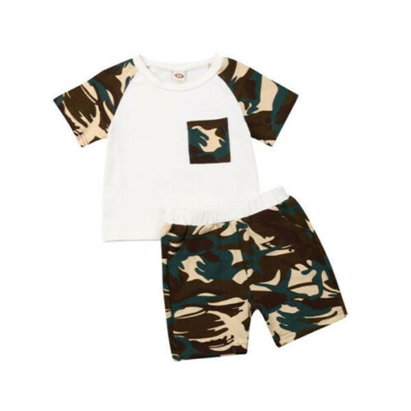 2pcs 2019 new baby kids boys girl camouflage t-shirt pants shorts outfits clothes, White
2pcs 2019 new baby kids boys girl camouflage t-shirt pants shorts outfits clothes, White