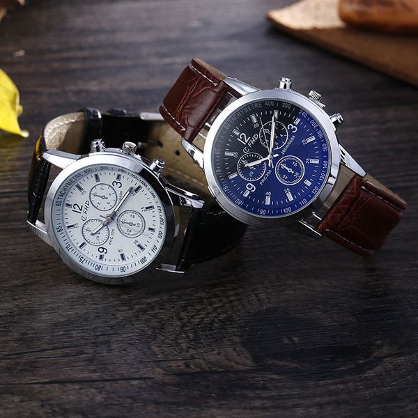 new trend fashion blu-ray colorful glass watch male student three-eye men's watch quartz, Slivery;brown
new trend fashion blu-ray colorful glass watch male student three-eye men's watch quartz, Slivery;brown