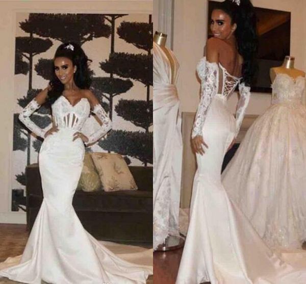 unique detachable lace sleeves wedding dresses bridal gowns mermaid see through sweetheart satin applique long, White
unique detachable lace sleeves wedding dresses bridal gowns mermaid see through sweetheart satin applique long, White