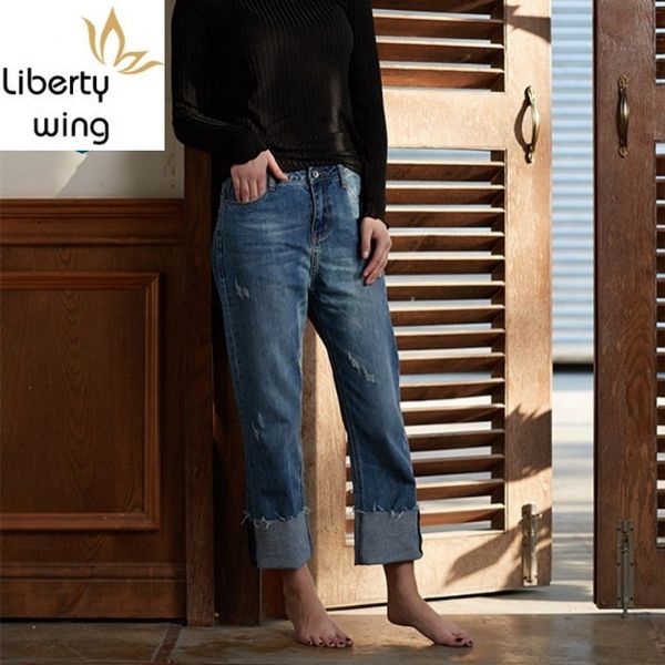women's jeans women ripped ankle length straight denim pants fashion casual vintage loose ladies streetwear 100% cotton harajuku, Blue
women's jeans women ripped ankle length straight denim pants fashion casual vintage loose ladies streetwear 100% cotton harajuku, Blue