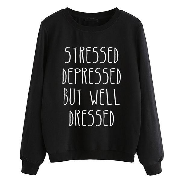 stressed depressed but well dressed 2019 fashion autumn hoodies lady tracksuit hooded letter print women pullovers sweatshirt, Black
stressed depressed but well dressed 2019 fashion autumn hoodies lady tracksuit hooded letter print women pullovers sweatshirt, Black