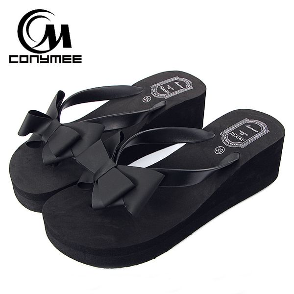 conymee 2018 summer shoes woman high heel sandals bowknot cute home slippers platform flip flops zapatos mujer wedges sandalias, Black
conymee 2018 summer shoes woman high heel sandals bowknot cute home slippers platform flip flops zapatos mujer wedges sandalias, Black