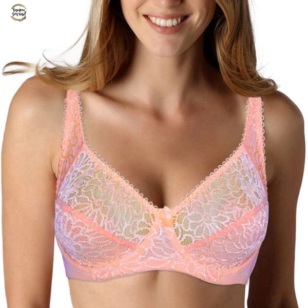 size plus women lace bras perspective breathable lager bosom bralette underwired embroidery silky touch bh b c d dd e f cup, Red;black
size plus women lace bras perspective breathable lager bosom bralette underwired embroidery silky touch bh b c d dd e f cup, Red;black