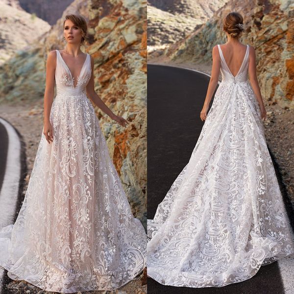 arivilloso 2020 wedding dresses v-neck backless lace appliques beach bridal gowns sweep train a-line wedding dress robe de mariée, White
arivilloso 2020 wedding dresses v-neck backless lace appliques beach bridal gowns sweep train a-line wedding dress robe de mariée, White