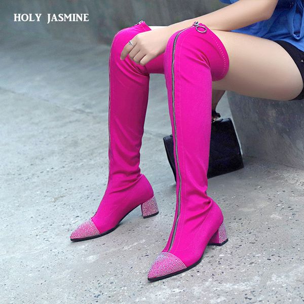 2018 autumn new silk stretch over the knee boots women pointed toe high heel boots femme black rose thigh high boot woman
2018 autumn new silk stretch over the knee boots women pointed toe high heel boots femme black rose thigh high boot woman