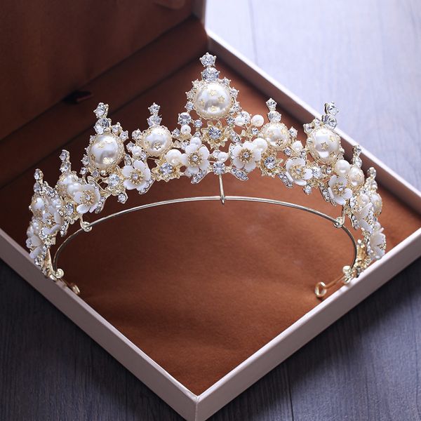 new style flower star print pearl wedding bridal headwear crown drill baroque wholesale wedding hair accessories, Golden;white
new style flower star print pearl wedding bridal headwear crown drill baroque wholesale wedding hair accessories, Golden;white