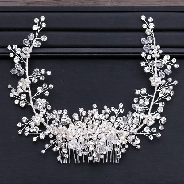 silver pearl hair combs wedding women luxury elegant head tiara long bridal head combs crystal rhinestone handmade ornament, Golden;white
silver pearl hair combs wedding women luxury elegant head tiara long bridal head combs crystal rhinestone handmade ornament, Golden;white