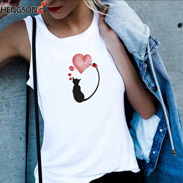summer women's white tank ladies cute cat print casual vest sleeveless tee female white o-neck t-shirts camisole camis
summer women's white tank ladies cute cat print casual vest sleeveless tee female white o-neck t-shirts camisole camis