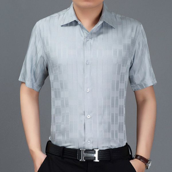 2020 new summer men shirt short sleeve plaid 100% silk shirt men formal shirts social white camisa masculina 3909 kj1938, White;black
2020 new summer men shirt short sleeve plaid 100% silk shirt men formal shirts social white camisa masculina 3909 kj1938, White;black