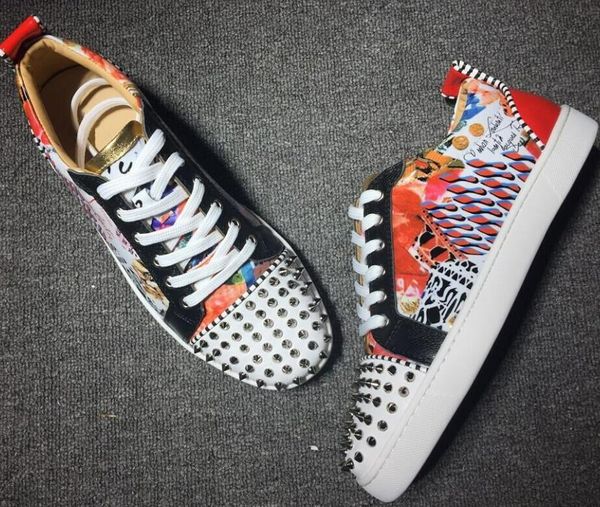 2019 designer mens red bottoms shoes studded spikes low flats casual sneakers for men wedding, Black
2019 designer mens red bottoms shoes studded spikes low flats casual sneakers for men wedding, Black