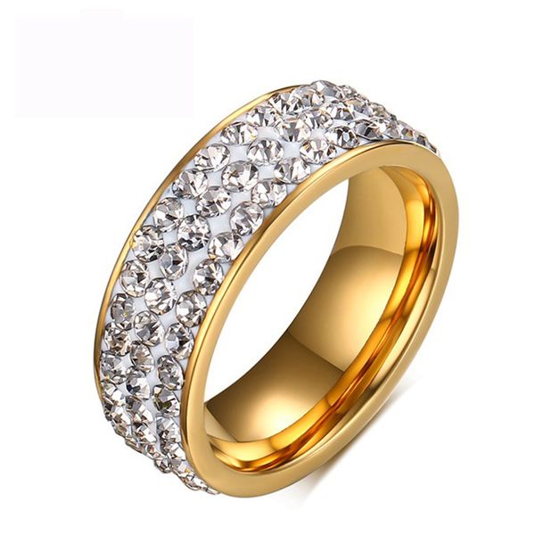 wholesale new color argil fashion jewelry titanium steel rings crystal ring wedding anniversary party birthday engagement gifts, Silver