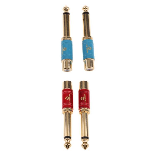 4 pieces gold plated 6.5mm male to rca female audio video adapter connector
4 pieces gold plated 6.5mm male to rca female audio video adapter connector