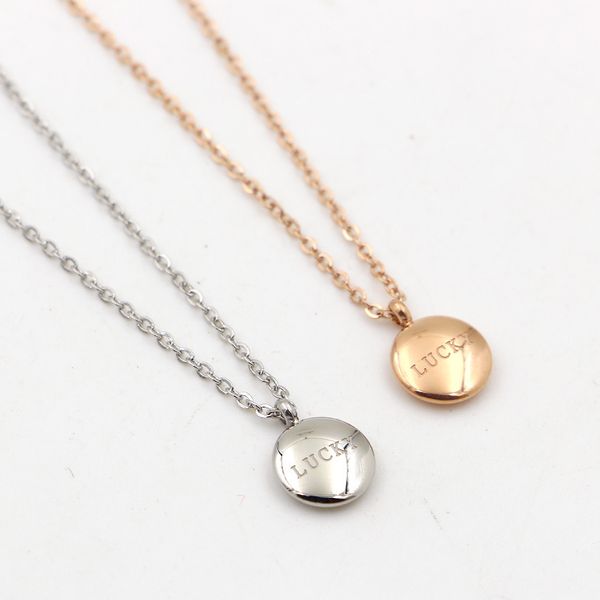 fashion simple 316l stainless steel small round bean pendant auspicious letter chain necklace fashion women's jewelry wholesale, Silver
fashion simple 316l stainless steel small round bean pendant auspicious letter chain necklace fashion women's jewelry wholesale, Silver