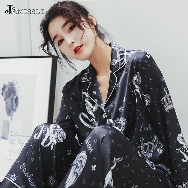 jrmissli женщины пижамы атласа печати женщины пижамы silk 2019 spring пижама femme сыпучие повседневный pijama, Blue;gray
jrmissli женщины пижамы атласа печати женщины пижамы silk 2019 spring пижама femme сыпучие повседневный pijama, Blue;gray