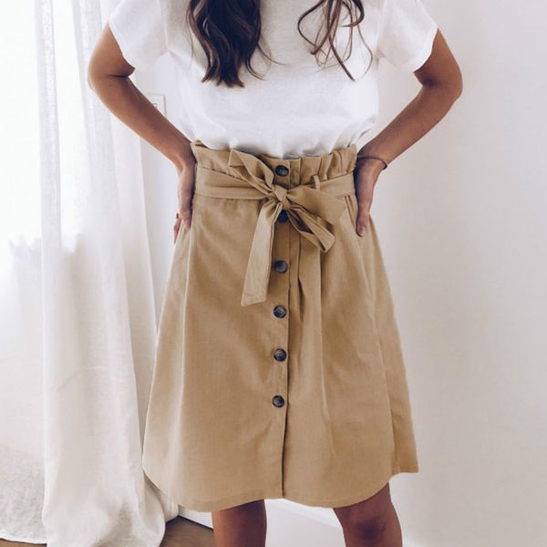 women clothes summer high waist tunic lace up bandage midi a line skirt button skirts womens casual slim fashion streetwear, Black
women clothes summer high waist tunic lace up bandage midi a line skirt button skirts womens casual slim fashion streetwear, Black