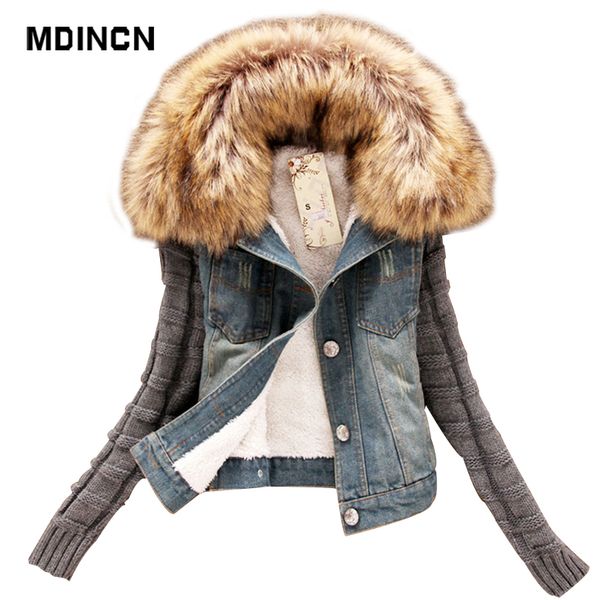 mdincn denim women's jacket autumn and winter new jacket slim large size fur collar warm outside wearing a coat for women, Black;brown
mdincn denim women's jacket autumn and winter new jacket slim large size fur collar warm outside wearing a coat for women, Black;brown