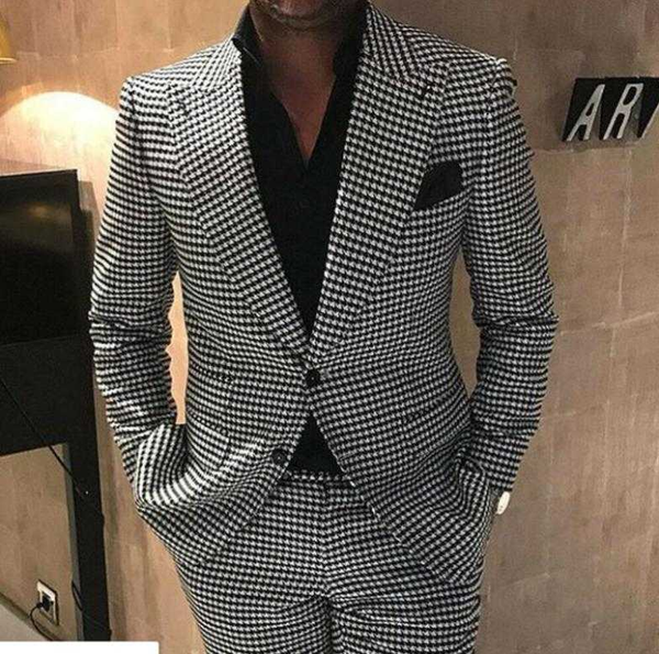 2020 suit men costume homme mariage 2 pieces suits houndstooth jacket with pants designers terno masculino slim fit tuxedos, White;black
2020 suit men costume homme mariage 2 pieces suits houndstooth jacket with pants designers terno masculino slim fit tuxedos, White;black