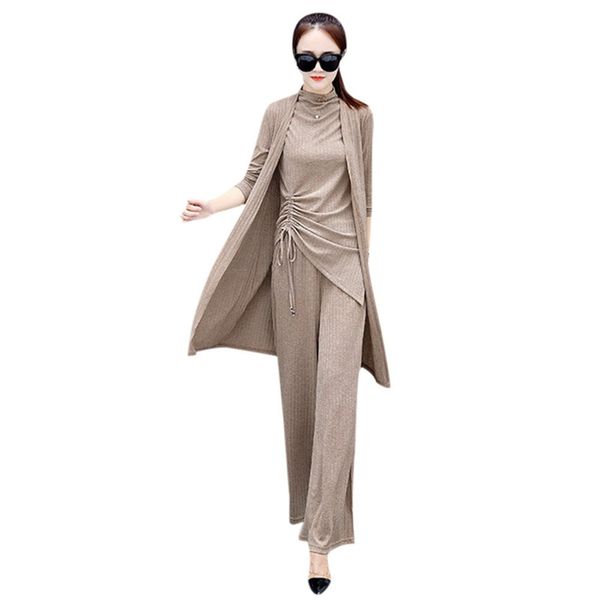 women casual slim fashion spring long sleeve o neck +solid color single-breasted coat+ wide-leg pants three-piece suit h, White
women casual slim fashion spring long sleeve o neck +solid color single-breasted coat+ wide-leg pants three-piece suit h, White