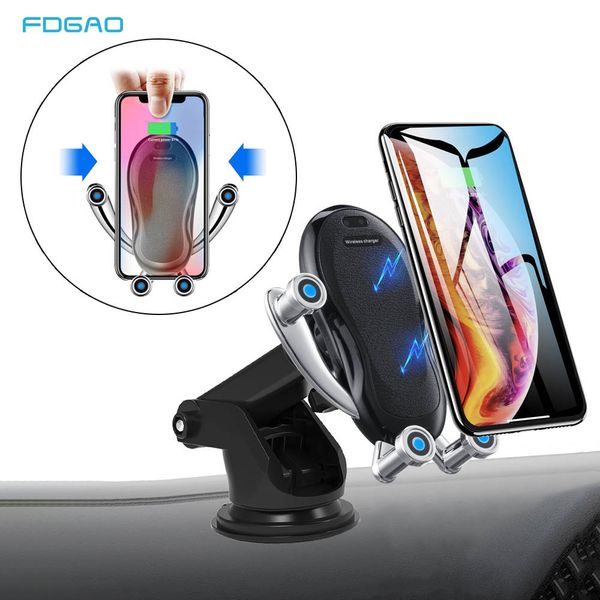 10w qi car wireless charger automatic clamping fast charging for iphone x xs xr 8 samsung s10 s9 infrared sense car phone holdr, Slivery;brown
10w qi car wireless charger automatic clamping fast charging for iphone x xs xr 8 samsung s10 s9 infrared sense car phone holdr, Slivery;brown