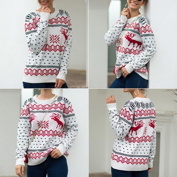 women pattern elk snow pattern oversized christmas knitted sweater jumper pull femme 2019 autumn winter casual winter pullover, White;black
women pattern elk snow pattern oversized christmas knitted sweater jumper pull femme 2019 autumn winter casual winter pullover, White;black