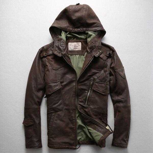 2019 hooded leather jacket men green sheepskin flight jacket black casual pilot autumn windbreaker men yellow brown
2019 hooded leather jacket men green sheepskin flight jacket black casual pilot autumn windbreaker men yellow brown