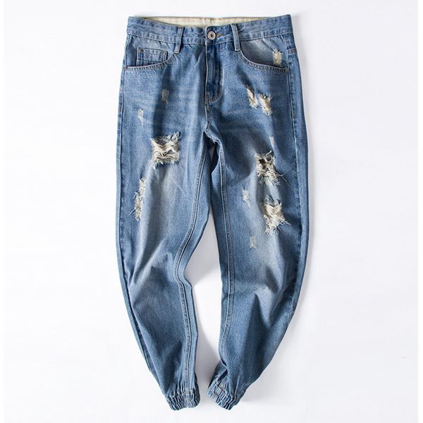 fashion men's ripped jeans trousers hi street distressed denim harem pants for man beam foot pants large big size s-4xl 5xl 6xl, Blue
fashion men's ripped jeans trousers hi street distressed denim harem pants for man beam foot pants large big size s-4xl 5xl 6xl, Blue