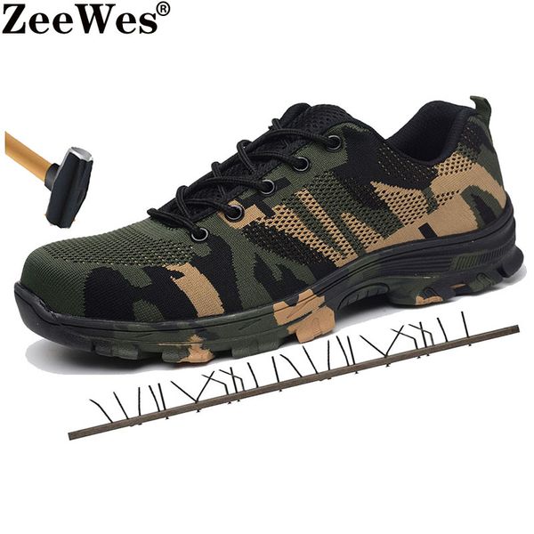 men's outdoor construction industrial steel toe cap breathable casual work boots shoe men camouflage puncture proof safety shoes, Black
men's outdoor construction industrial steel toe cap breathable casual work boots shoe men camouflage puncture proof safety shoes, Black