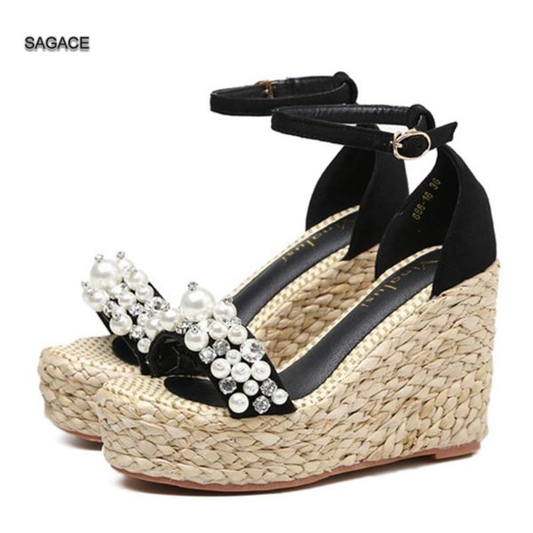 sagace women's peep toe wedges platforms wedding ankle buckles pearl crystal sandals fashion female slides summer shoes
sagace women's peep toe wedges platforms wedding ankle buckles pearl crystal sandals fashion female slides summer shoes