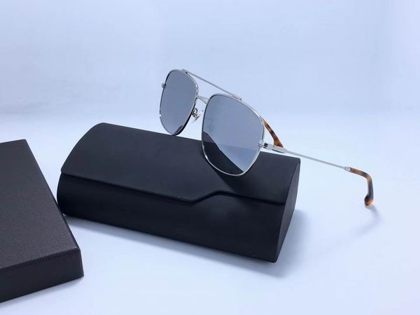 2019 new sell full metal square frame silver sunglasses summer men women sunglasses, White;black