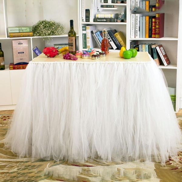 

hobbylane 80x91.5cm hobbylane 80x91.5cm tulle mesh table skirts wedding birthday party dessert station gauze table decoration