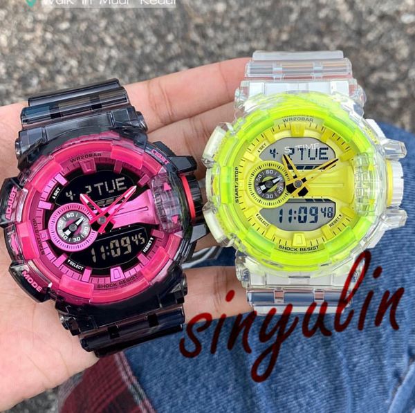 Прозрачный большой круглый циферблат Черный прозрачный розовый красный ограниченный водонепроницаемый спортивные часы 400 многофункциональный мода городской стиль мужские часы
Прозрачный большой круглый циферблат Черный прозрачный розовый красный ограниченный водонепроницаемый спортивные часы 400 многофункциональный мода городской стиль мужские часы