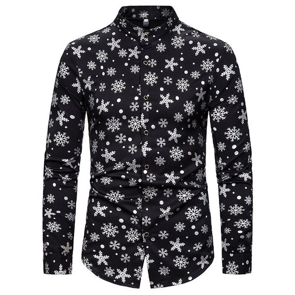 men fashion shirt streetwear social christmas printed casual slim fit clothing brand comfortable standing collar young male xxl, White;black
men fashion shirt streetwear social christmas printed casual slim fit clothing brand comfortable standing collar young male xxl, White;black