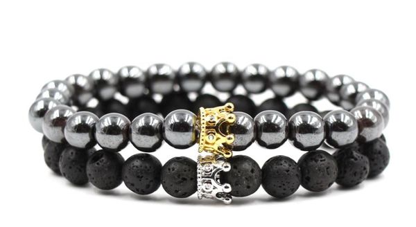 8mm 2pcs/set yty54 elastic adjusted nature black stone volcanic lava hematite micro pave cz zircon cubic zirconia crown bracelet, Golden;silver
8mm 2pcs/set yty54 elastic adjusted nature black stone volcanic lava hematite micro pave cz zircon cubic zirconia crown bracelet, Golden;silver