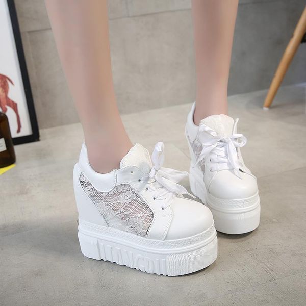 2019 women summer platform shoes fashion woman wedges sneakers shoes 13cm, Black;white
2019 women summer platform shoes fashion woman wedges sneakers shoes 13cm, Black;white