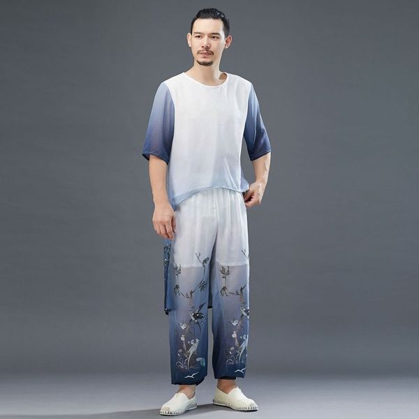 summer 20 new men's casual hundred birds suit chinese short sleeve round neck chiffon light, thin and breathable, Gray
summer 20 new men's casual hundred birds suit chinese short sleeve round neck chiffon light, thin and breathable, Gray