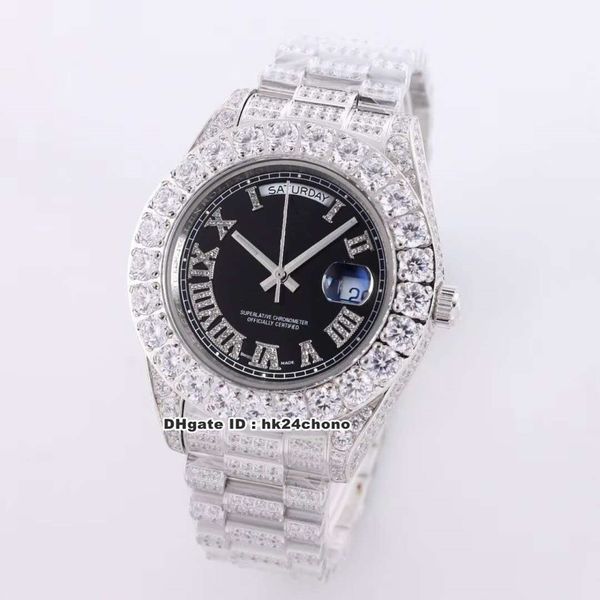4 стиль люкс 43mm high quality day-date steel full diamonds автоматическая мужские часы черный циферблат циферблат бриллианты сталь ремешок, Slivery;brown
4 стиль люкс 43mm high quality day-date steel full diamonds автоматическая мужские часы черный циферблат циферблат бриллианты сталь ремешок, Slivery;brown