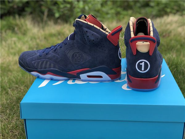 est authentic 6 high db doernbecher basketball shoes men navy white varsity red metallic gold 15th anniversary with original box 7-13
est authentic 6 high db doernbecher basketball shoes men navy white varsity red metallic gold 15th anniversary with original box 7-13
