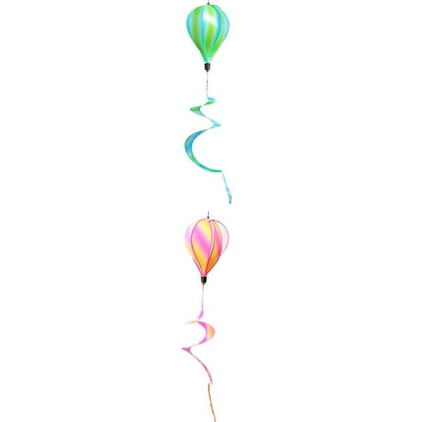 2xair balloon wind spin with rainbow stripe pink/green